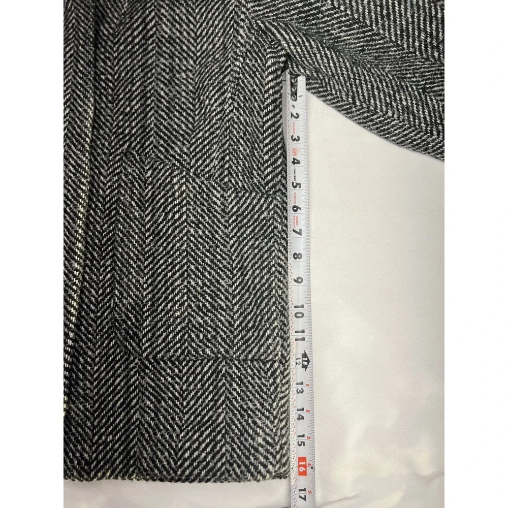 H&M Black and White One Button Blazer- Herringbone Pattern Size 6 - Picture 7 of 12